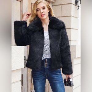 Black Faux Fur Coat
